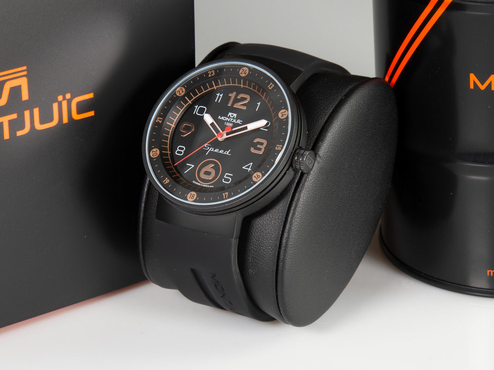 Montre à Quartz Montjuic Elegance, Acier Inoxydable, Noir, 43 mm, MJ1.0507.B