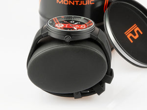 Montre à Quartz Montjuic Sport, Acier Inoxydable 316L, Noir, 43 mm, MJ1.0602.B