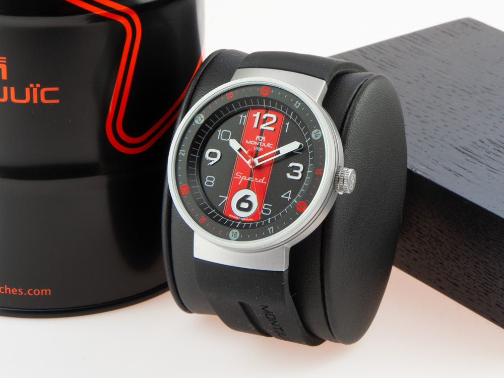 Montre à Quartz Montjuic Sport, Acier Inoxydable 316L, Noir, 43 mm, MJ1.0602.S