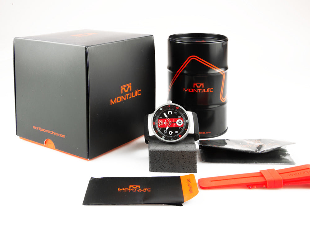 Montre à Quartz Montjuic Sport, Acier Inoxydable 316L, Noir, 43 mm, MJ1.0602.S