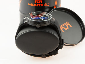 Montre à Quartz Montjuic Sport, Acier Inoxydable 316L, Noir, 43 mm, MJ1.0703.B