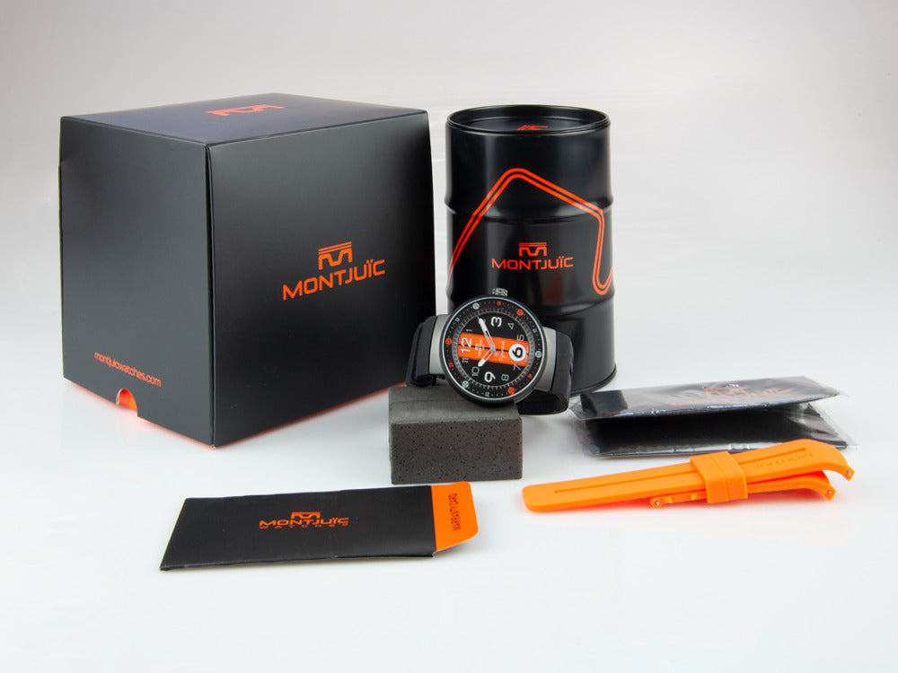 Montre à Quartz Montjuic Sport, Acier Inoxydable 316L, Noir, 43 mm, MJ1.0801.B