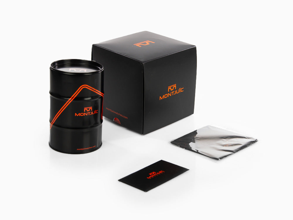 Montre à Quartz Montjuic Sport, Acier Inoxydable 316L, Noir, 43 mm, MJ1.0801.S