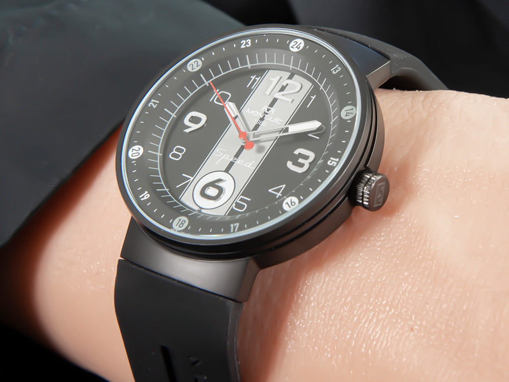 Montre à Quartz Montjuic Sport, Acier Inoxydable 316L, Noir, 43 mm, MJ1.0903.B