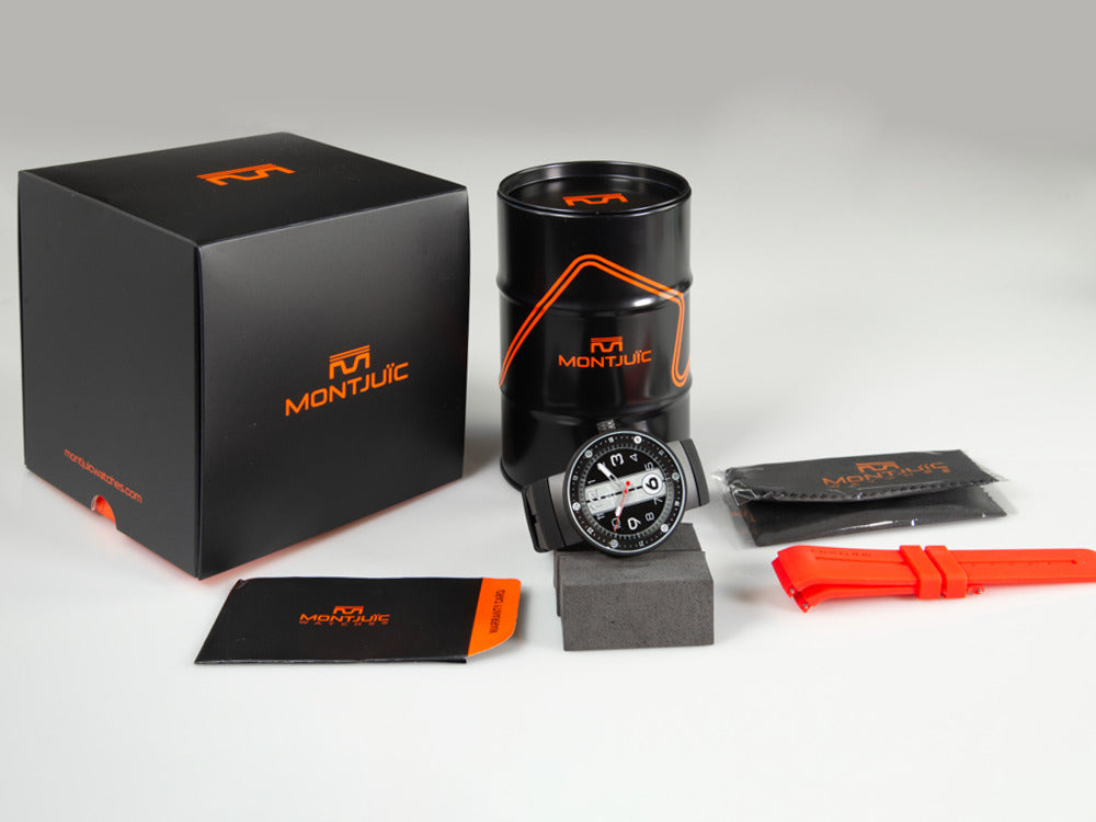 Montre à Quartz Montjuic Sport, Acier Inoxydable 316L, Noir, 43 mm, MJ1.0903.B