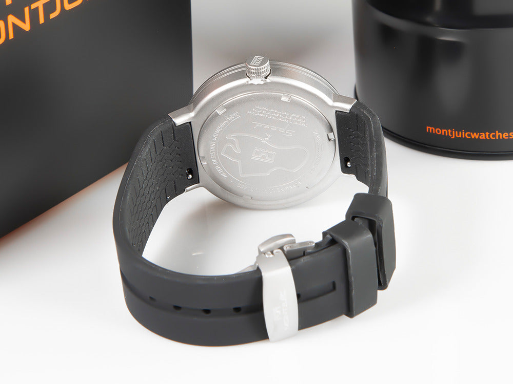 Montre à Quartz Montjuic Sport, Acier Inoxydable 316L, Noir, 43 mm, MJ1.0903.S