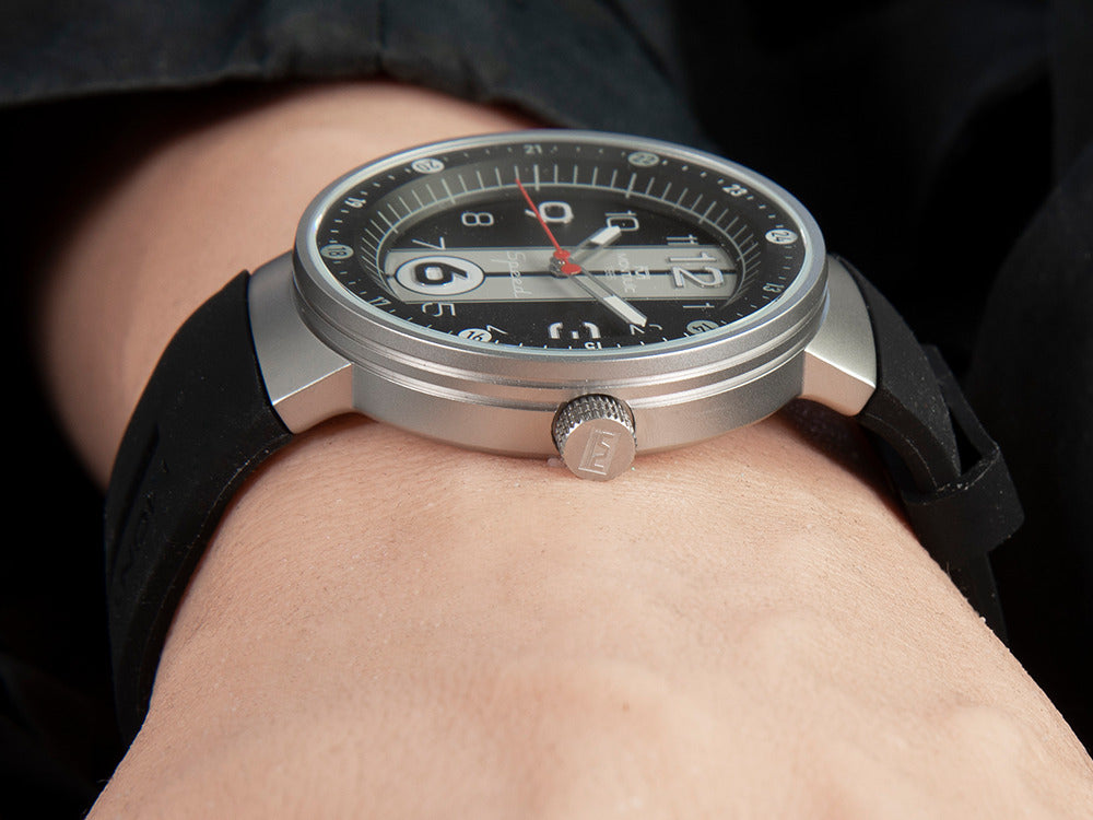 Montre à Quartz Montjuic Sport, Acier Inoxydable 316L, Noir, 43 mm, MJ1.0903.S