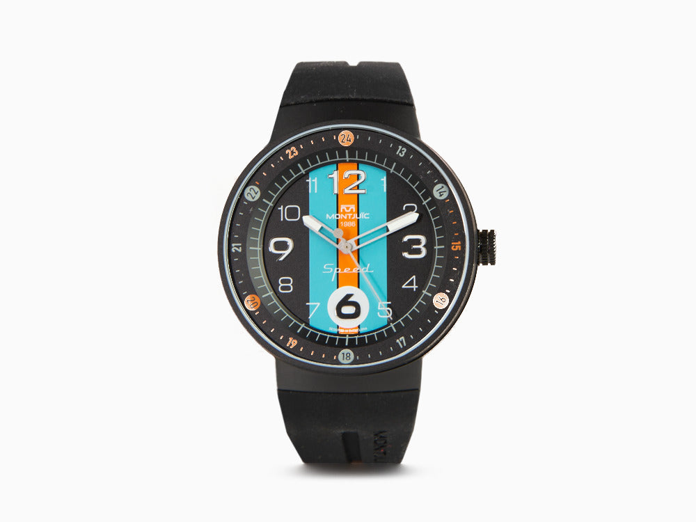 Montre à Quartz Montjuic Special, Acier Inoxydable 316L, Noir, 43 mm, MJ1.1201.B