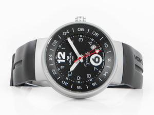 Montre à Quartz Montjuic Speed GMT, Acier Inoxydable, Noir, 43 mm, MJ3.0101.S