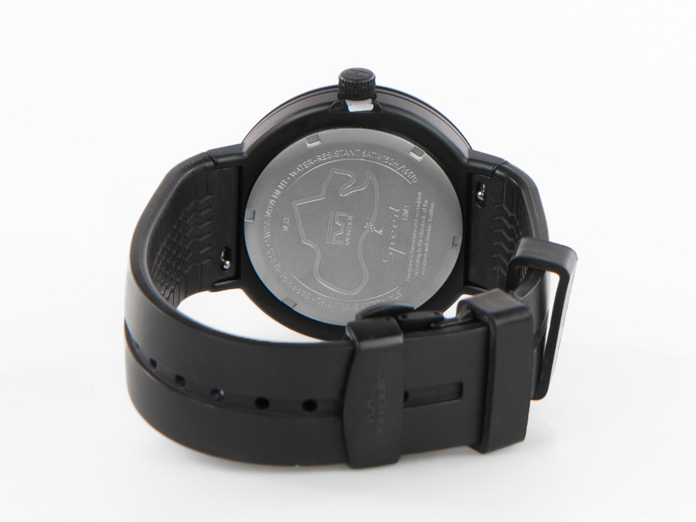 Montre Quartz Montjuic Speed GMT, Acier Inoxydable, DLC, Noir, 43mm, MJ3.0202.B