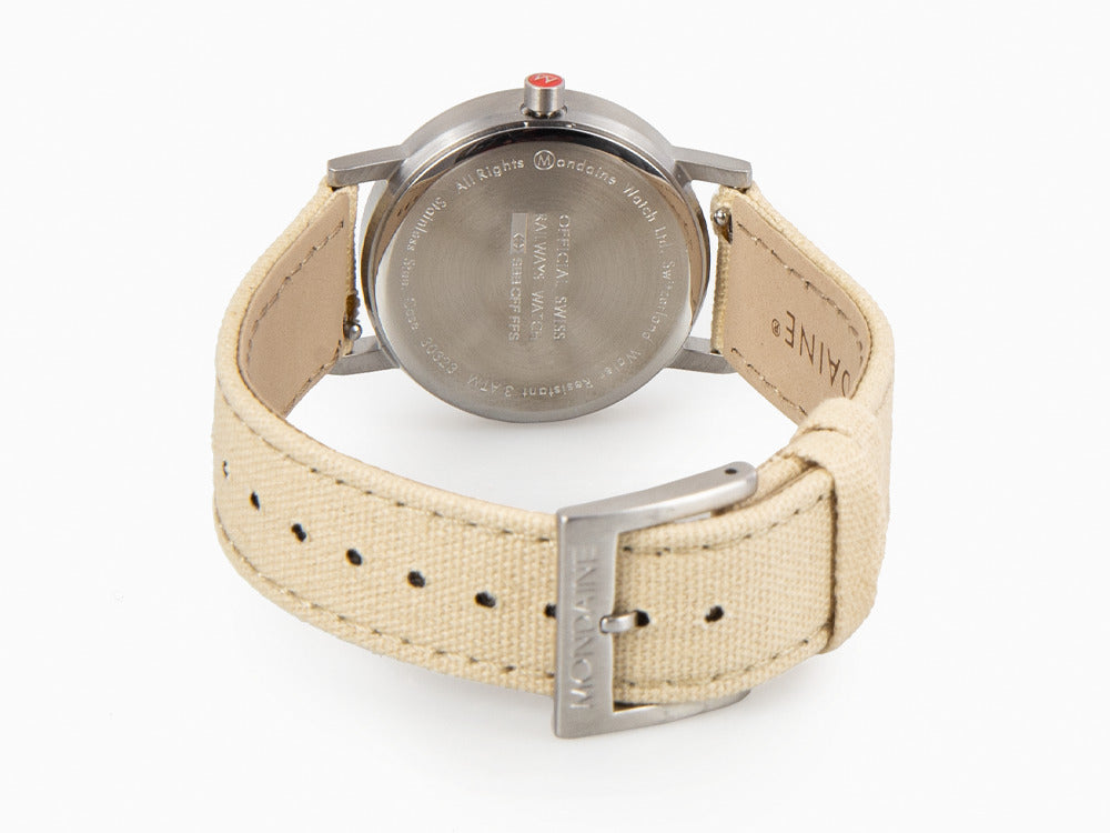 Montre à Quartz Mondaine Classic, Blanc, 30 mm, Textile, A658.30323.17SBK