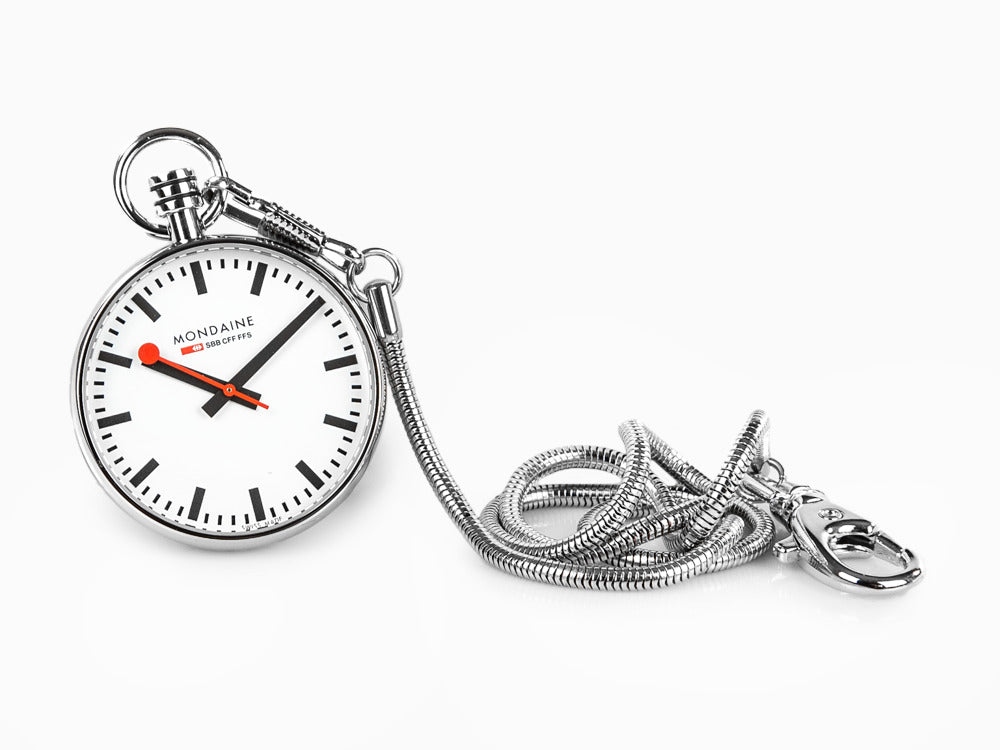 Montre de Poche à Quartz Mondaine SBB Evo, Blanc, 43 mm, A660.30316.11SBB