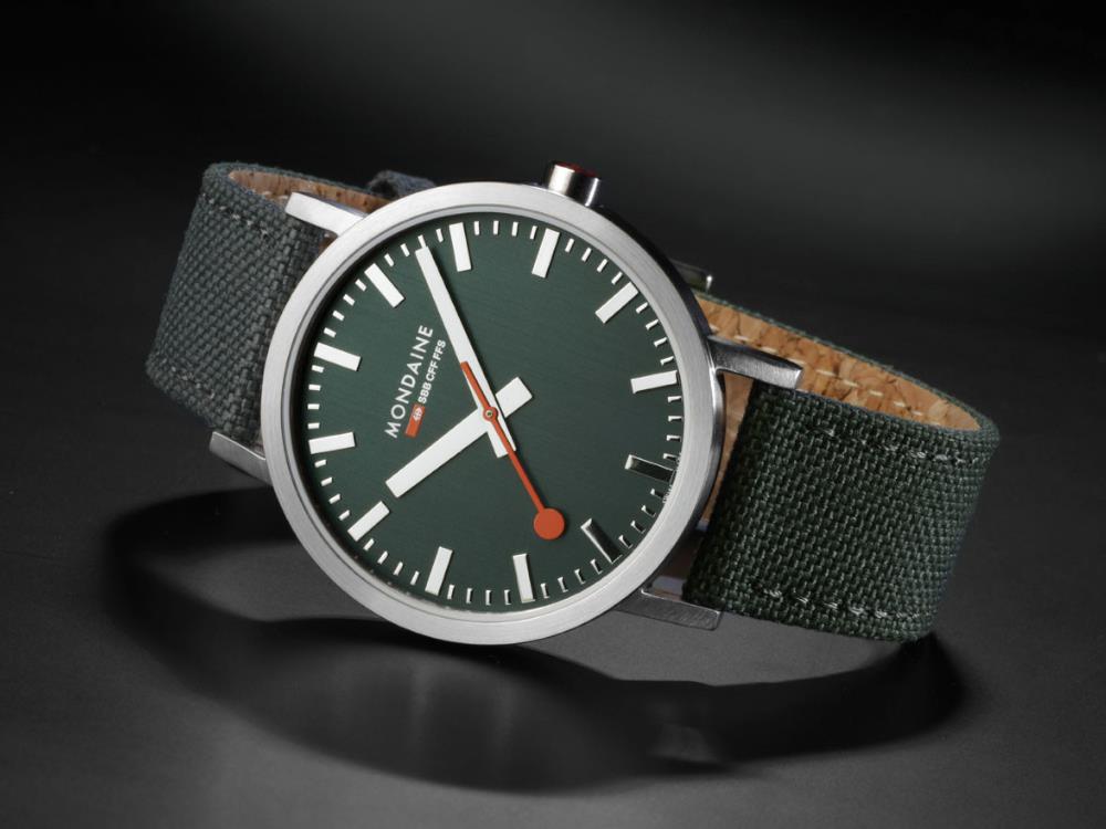 Montre à Quartz Mondaine SBB Classic, Vert, 40 mm, A660.30360.60SBF