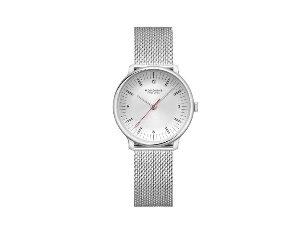 Montre à Quartz Mondaine Doppio, Blanc, 33 mm, MLE.33110.SM