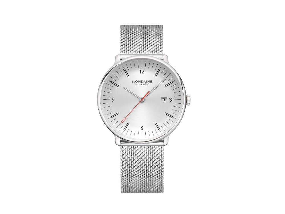 Montre à Quartz Mondaine Doppio, Blanc, 41 mm, MLE.41210.SM