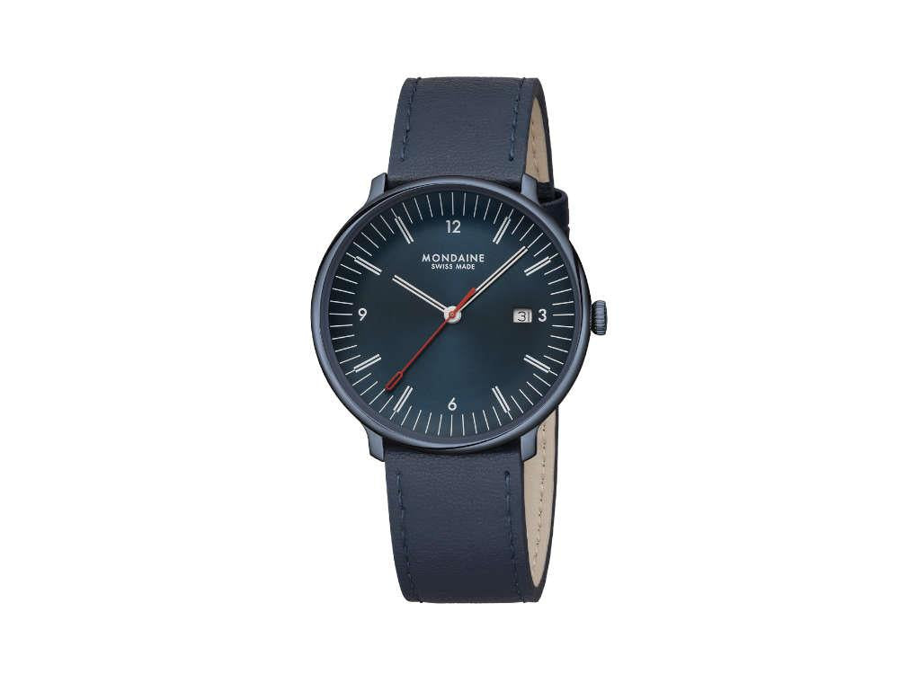 Montre à Quartz Mondaine Doppio IP, Bleu, 41 mm, MLE.41240.LDV