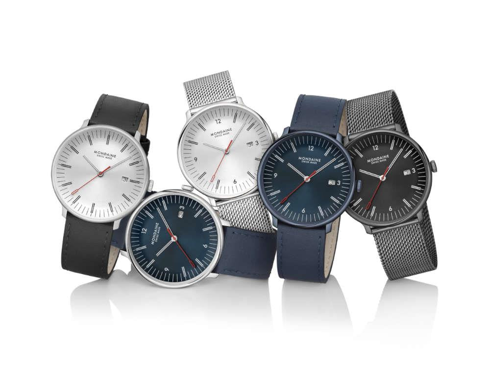 Montre à Quartz Mondaine Doppio IP, Bleu, 41 mm, MLE.41240.LDV