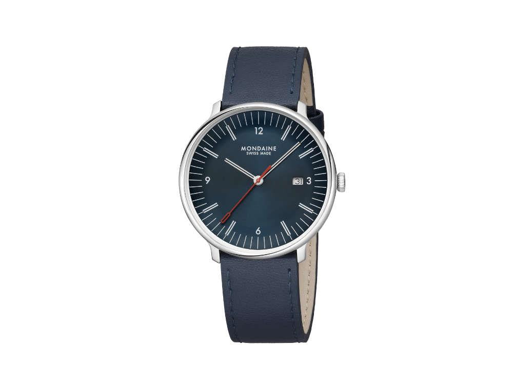 Montre à Quartz Mondaine Doppio, Bleu, 41 mm, MLE.41240.LQV.SET