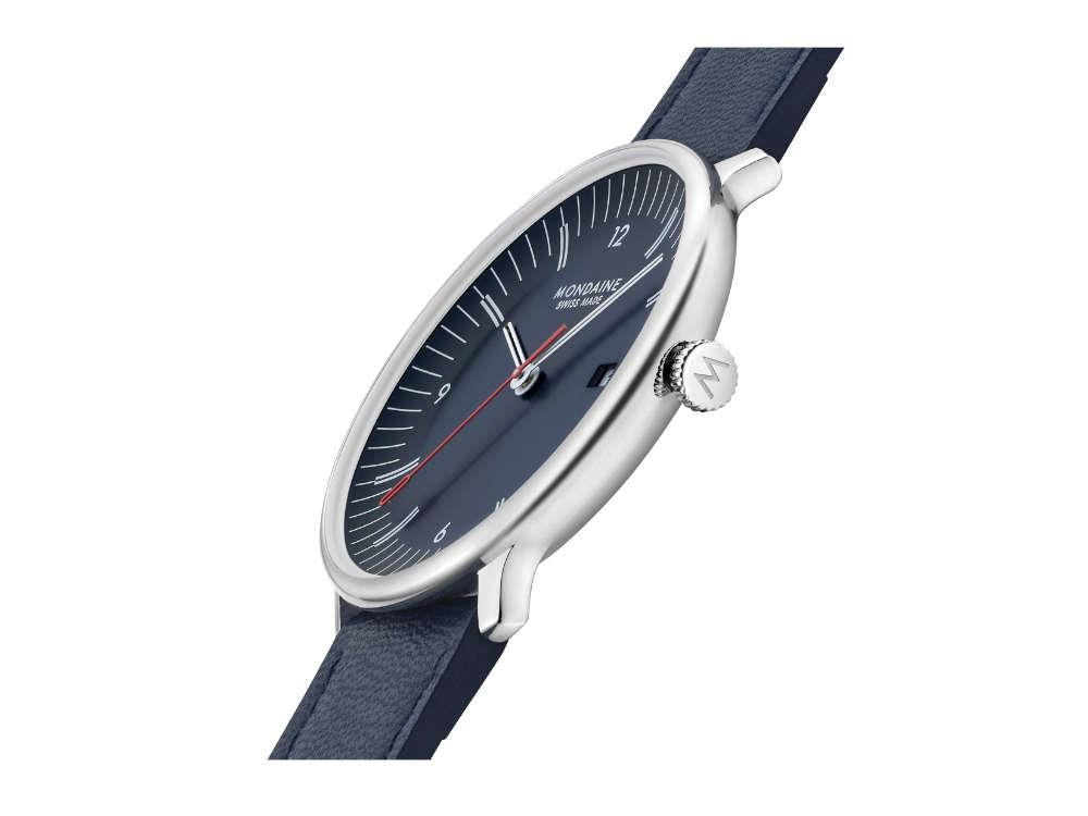 Montre à Quartz Mondaine Doppio, Bleu, 41 mm, MLE.41240.LQV.SET
