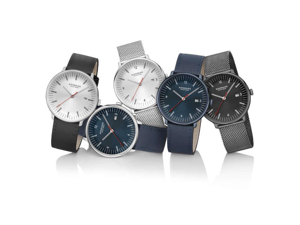 Montre à Quartz Mondaine Doppio, Bleu, 41 mm, MLE.41240.LQV.SET