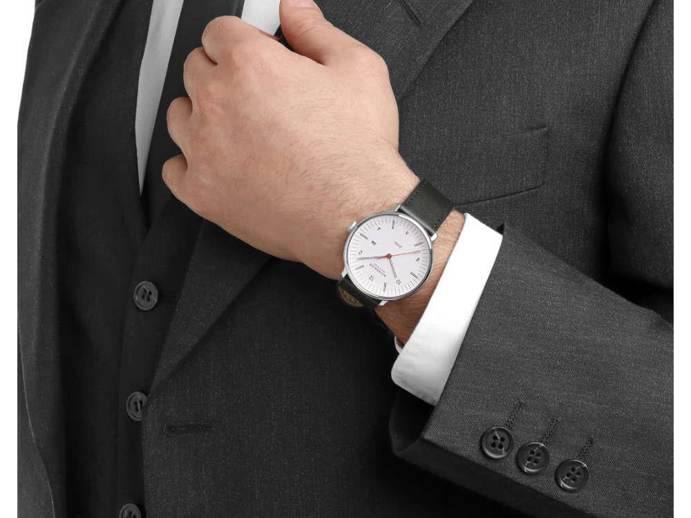 Montre à Quartz Solar Mondaine Doppio, Blanc, 41 mm, MLE.41910.LBV