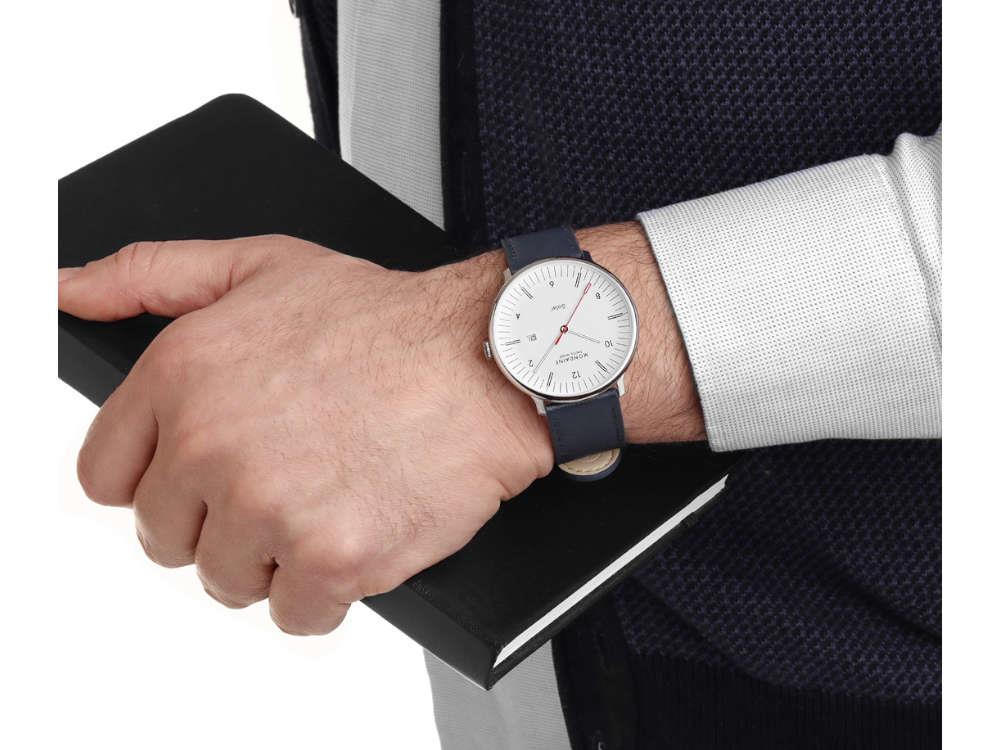 Montre à Quartz Solar Mondaine Doppio, Blanc, 41 mm, MLE.41910.LDV