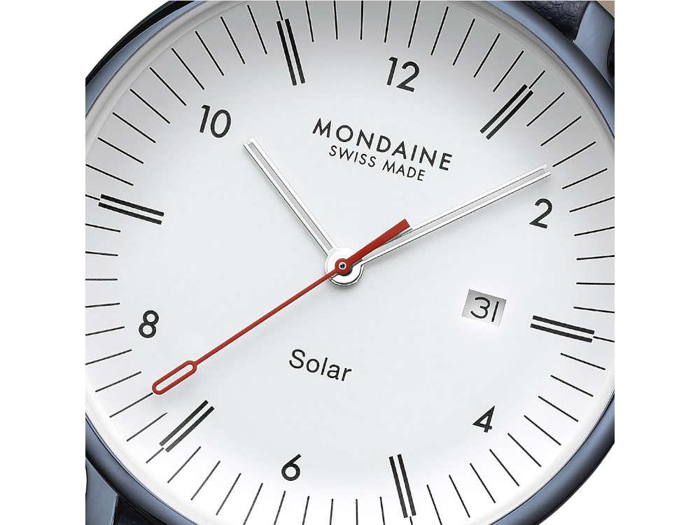 Montre à Quartz Solar Mondaine Doppio IP, Blanc, 41 mm, MLE.41910.LQV
