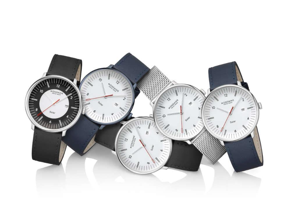 Montre à Quartz Solar Mondaine Doppio IP, Blanc, 41 mm, MLE.41910.LQV