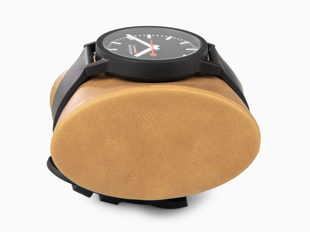Montre à Quartz Mondaine Essence, Écologique - recyclé, Noir, 41mm, MS1.41120.RB