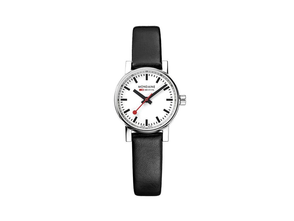 Montre à Quartz Mondaine SBB Evo2 Petite, Blanc, 26mm, Cuir, MSE.26110.LB