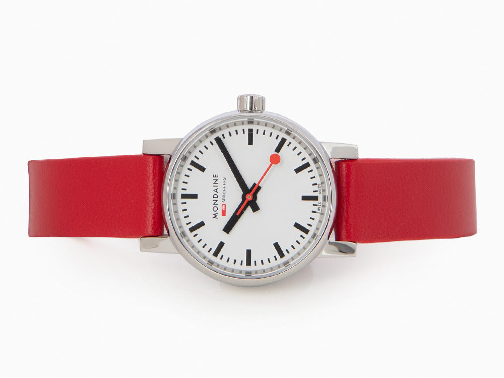 Montre à Quartz Mondaine SBB Evo2 Petite, Blanc, 26mm, Cuir, MSE.26110.LC