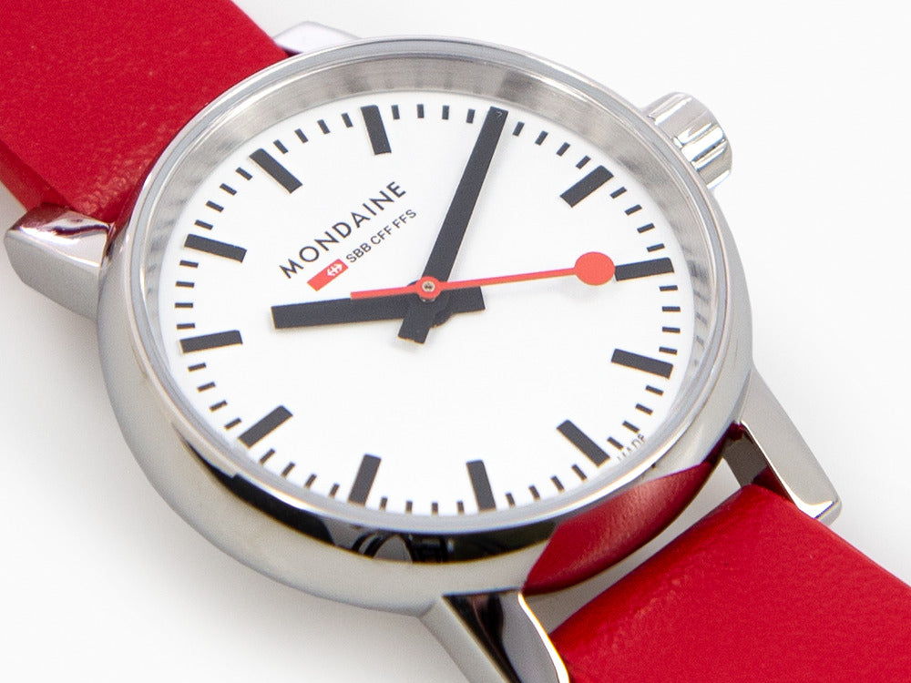 Montre à Quartz Mondaine SBB Evo2 Petite, Blanc, 26mm, Cuir, MSE.26110.LC