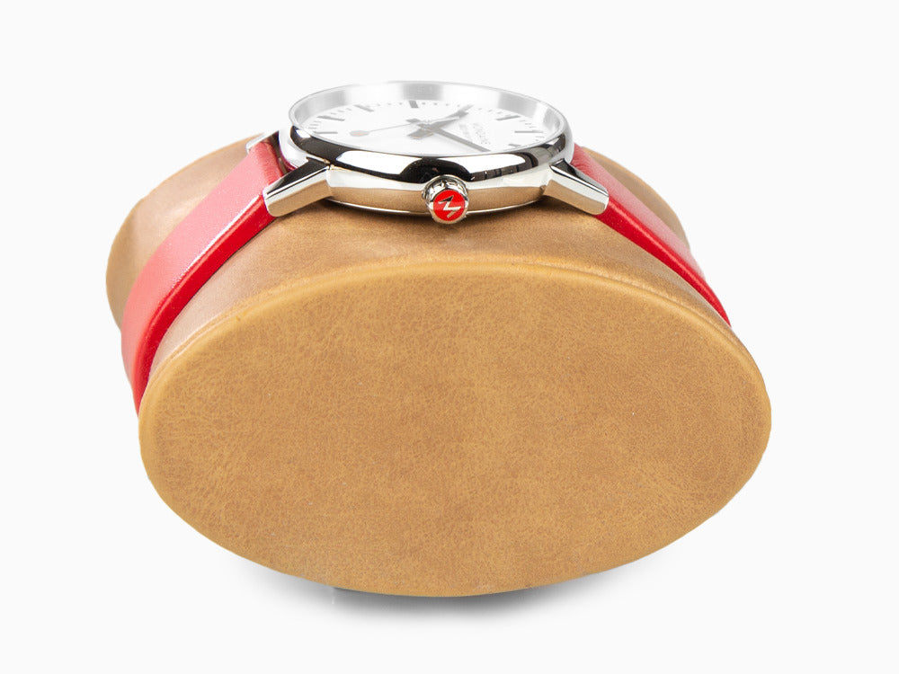 Montre à Quartz Mondaine SBB Evo2, Blanc, 35 mm, Bracelet en cuir, MSE.35110.LC