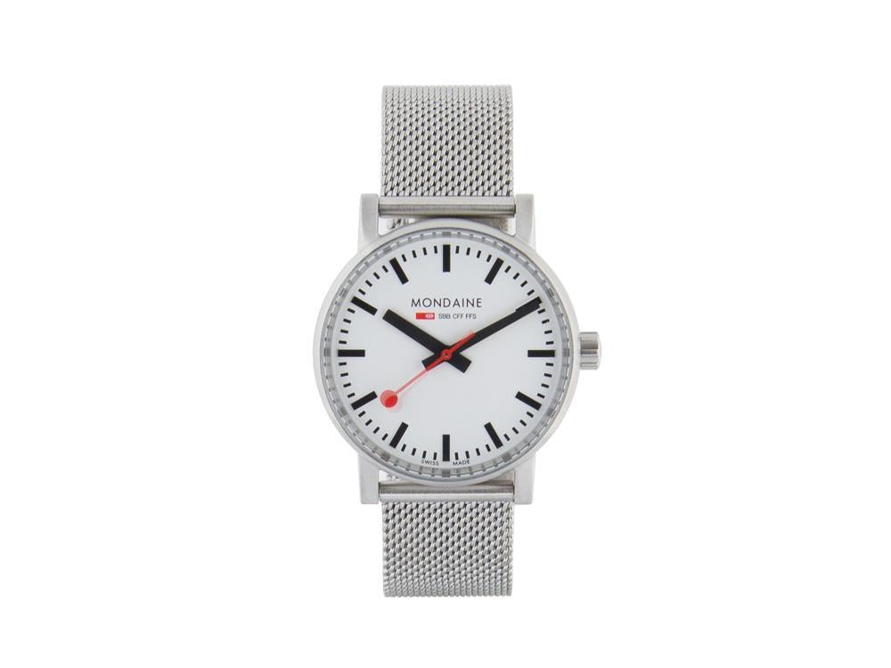 Montre à Quartz Mondaine SBB Evo2, Blanc, Maille Milanaise, MSE.35110.SM