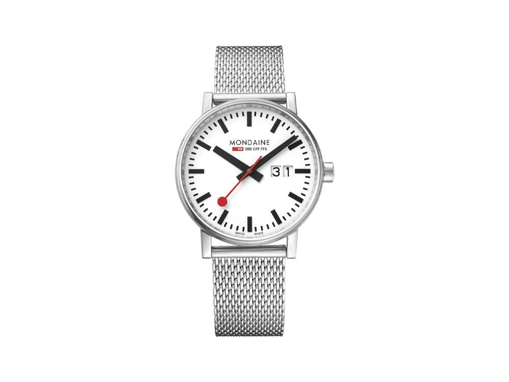 Montre à Quartz Mondaine SBB Evo2 Big, Blanc, 40 mm, Jour, MSE.40210.SM