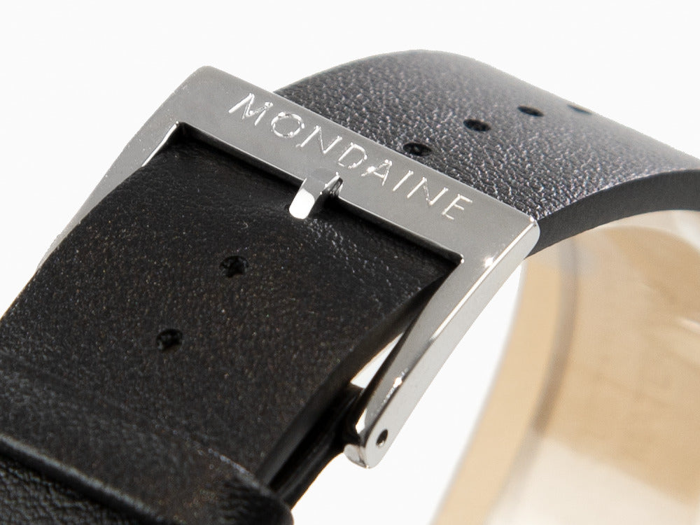 Montre à Quartz Mondaine SBB Evo, Acier poli, Noir, 43 mm MSE.43120.LB