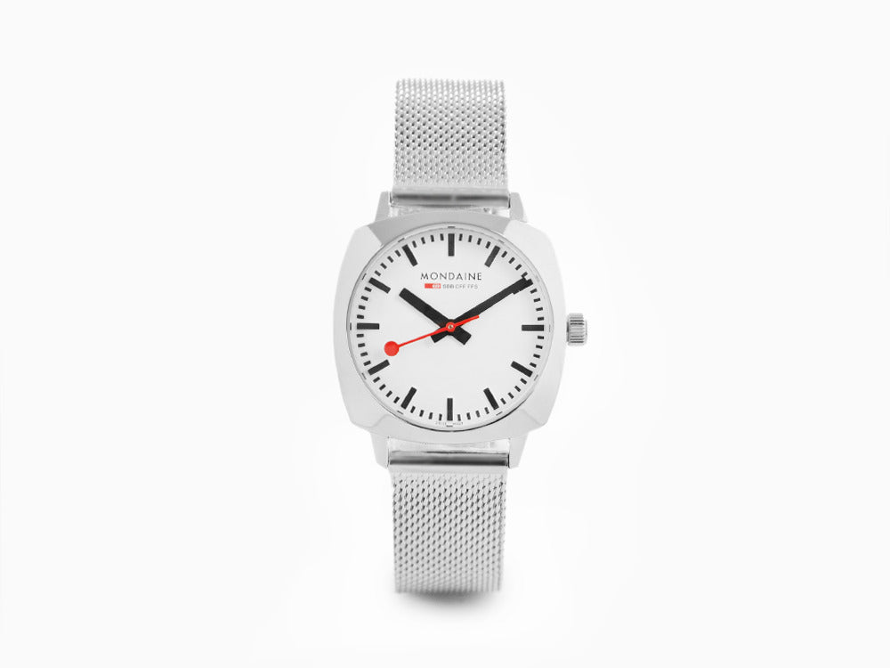 Montre à Quartz Mondaine Cushion, Blanc, 31 mm, MSL.31110.SM