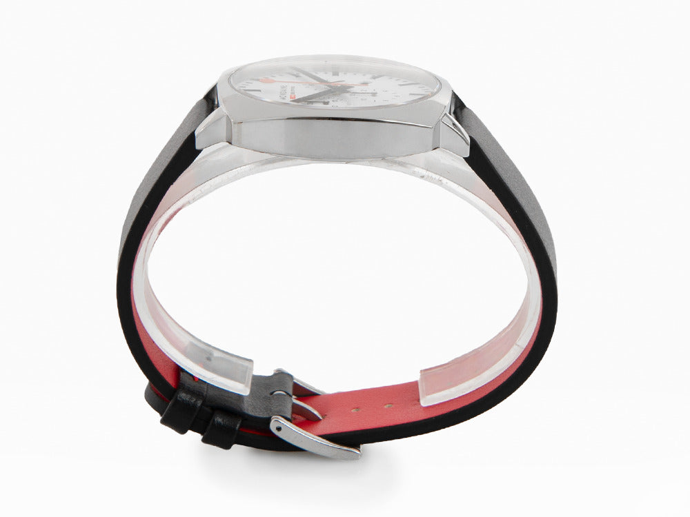 Montre à Quartz Mondaine Cushion, Blanc, 41 mm, Cuir, MSL.41410.LBV.SET