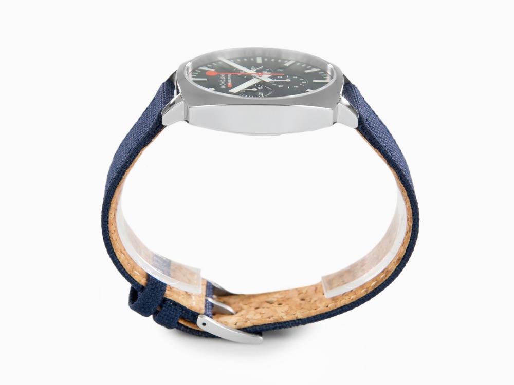Montre à Quartz Mondaine Cushion, Bleu, 41 mm, Textile, MSL.41440.LD.SET