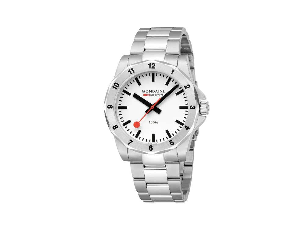 Montre à Quartz Mondaine Numeri, Blanc, 42 mm, MSN.4211B.SK