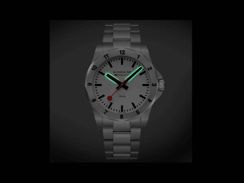 Montre à Quartz Mondaine Numeri, Blanc, 42 mm, MSN.4211B.SK