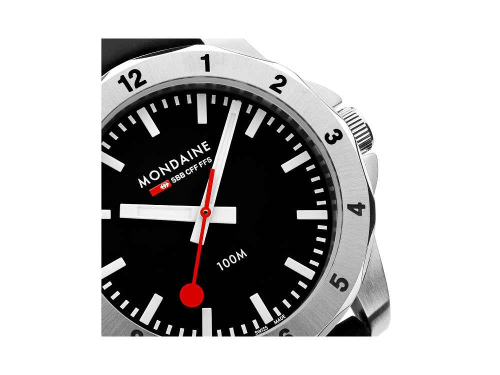 Montre à Quartz Mondaine Numeri, Noir, 42 mm, MSN.42120.RB