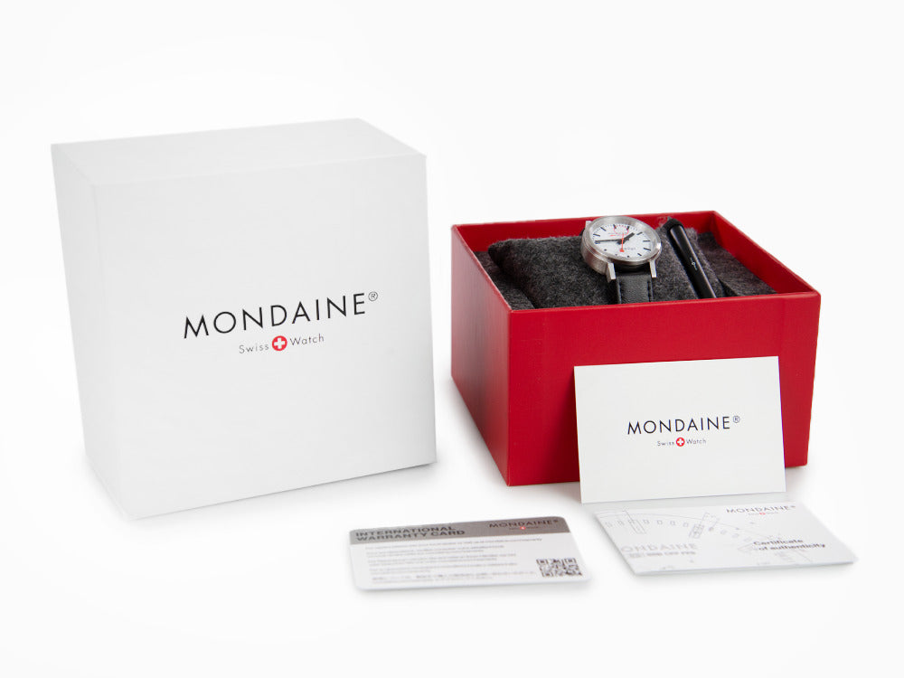 Montre à Quartz Mondaine SBB Stop2go, Blanc, 34 mm, 3 atm, MST.3401B.LBV.SET