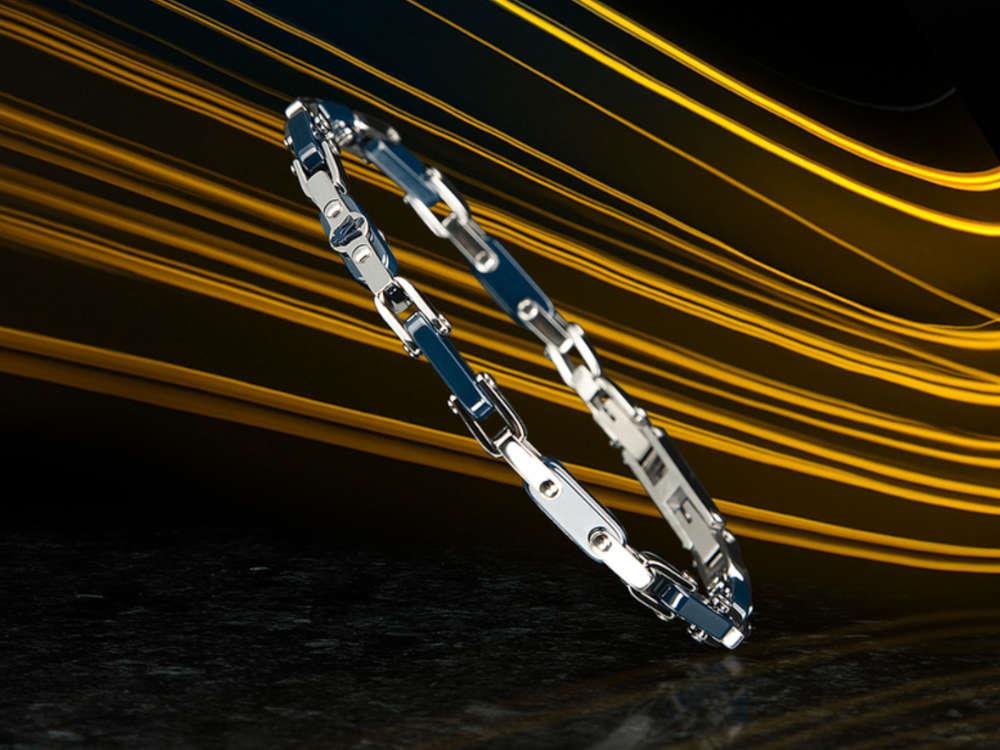 Bracelet Maserati Gioielli Ceramic, Acier inoxidable, Bleu, JM226ATZ76