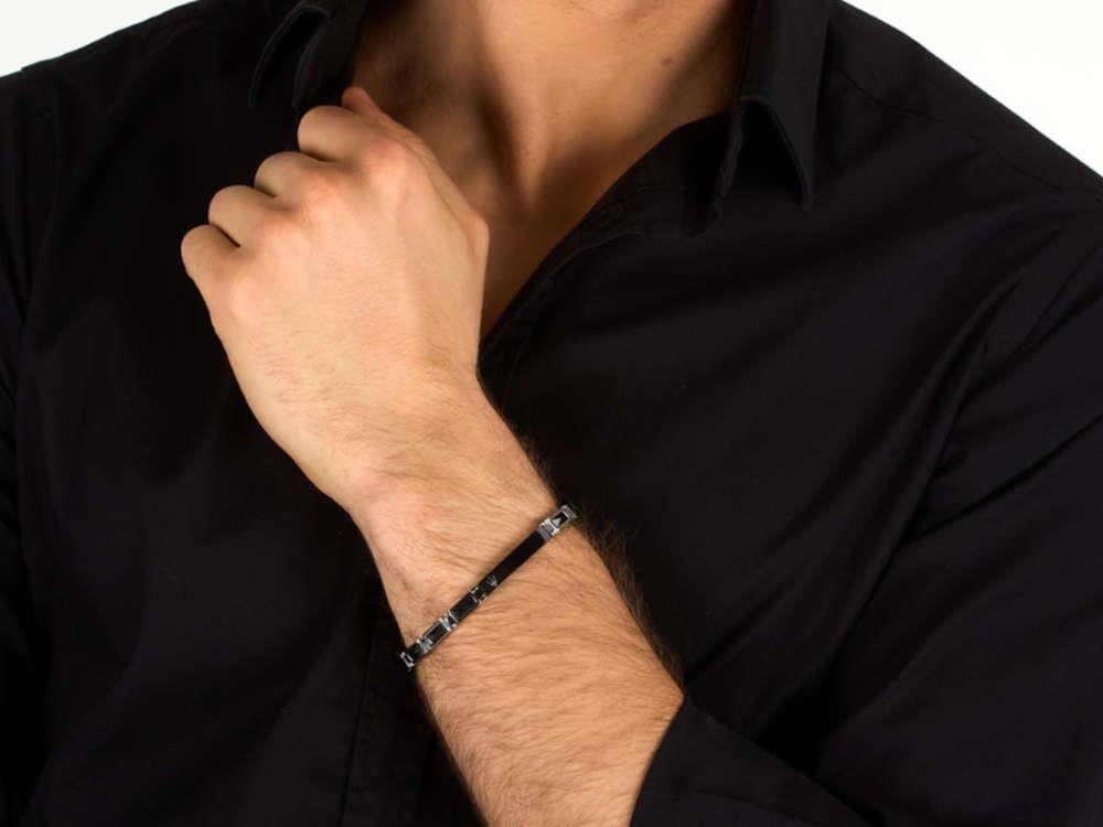 Bracelet Maserati Gioielli Ceramic, Acier, Noir, JM226ATZ79