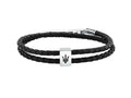 Bracelet Maserati Gioielli Cuir, Noir, Acier Inoxydable, JM226AVE44