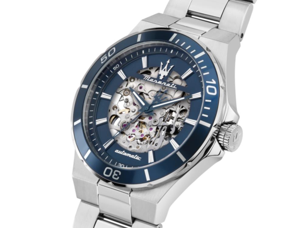 Montre Automatique Maserati Sfida, Bleu, 41 mm, Verre minéral, R8823140019