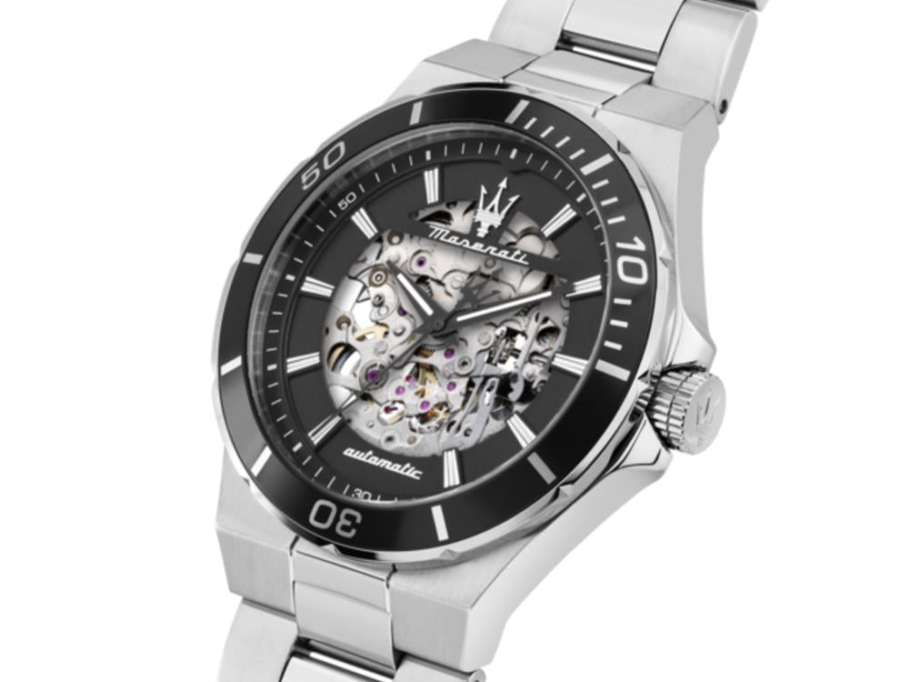 Montre Automatique Maserati Sfida, Noir, 41 mm, Verre minéral, R8823140020