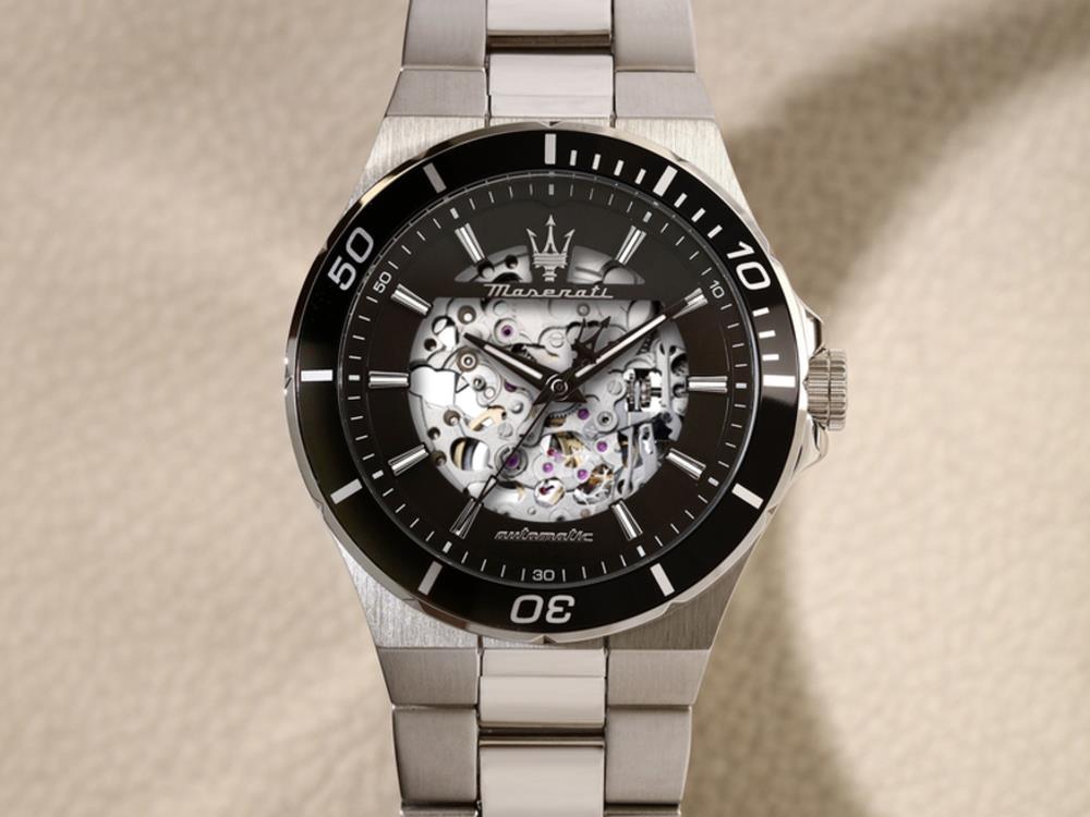 Montre Automatique Maserati Sfida, Noir, 41 mm, Verre minéral, R8823140020