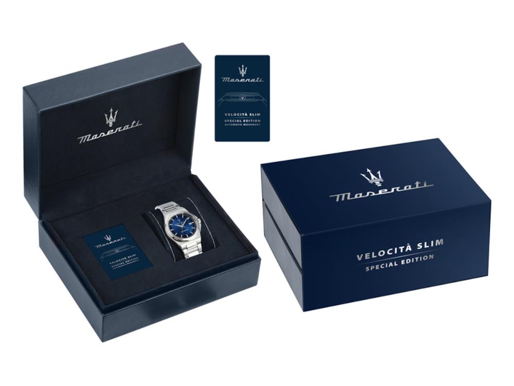 Montre Automatique Maserati Velocitá Slim, Bleu, 41 mm, R8823153001